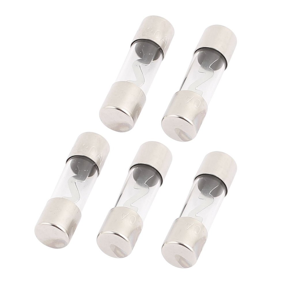uxcell 5 Pcs Standard GLASS Audio Power Wire Agu Fuses 20A 38mm x 10mm