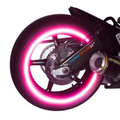 customTAYLOR33 Special Edition Hot Pink High Intensity Grade Reflective Copyrighted Safety Rim Tapes, 13"/14" (Combination Rim Size)