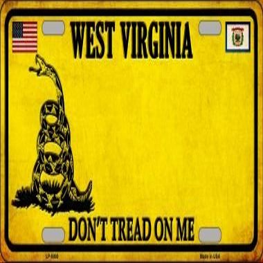 West Virginia Dont Tread On Me Novelty Metal License Plate Tag LP-8880