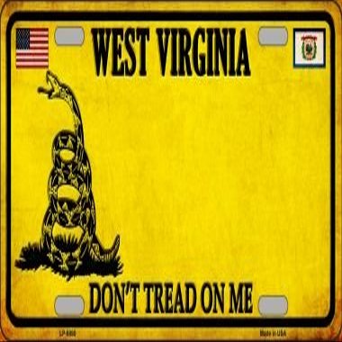 West Virginia Dont Tread On Me Novelty Metal License Plate Tag LP-8880