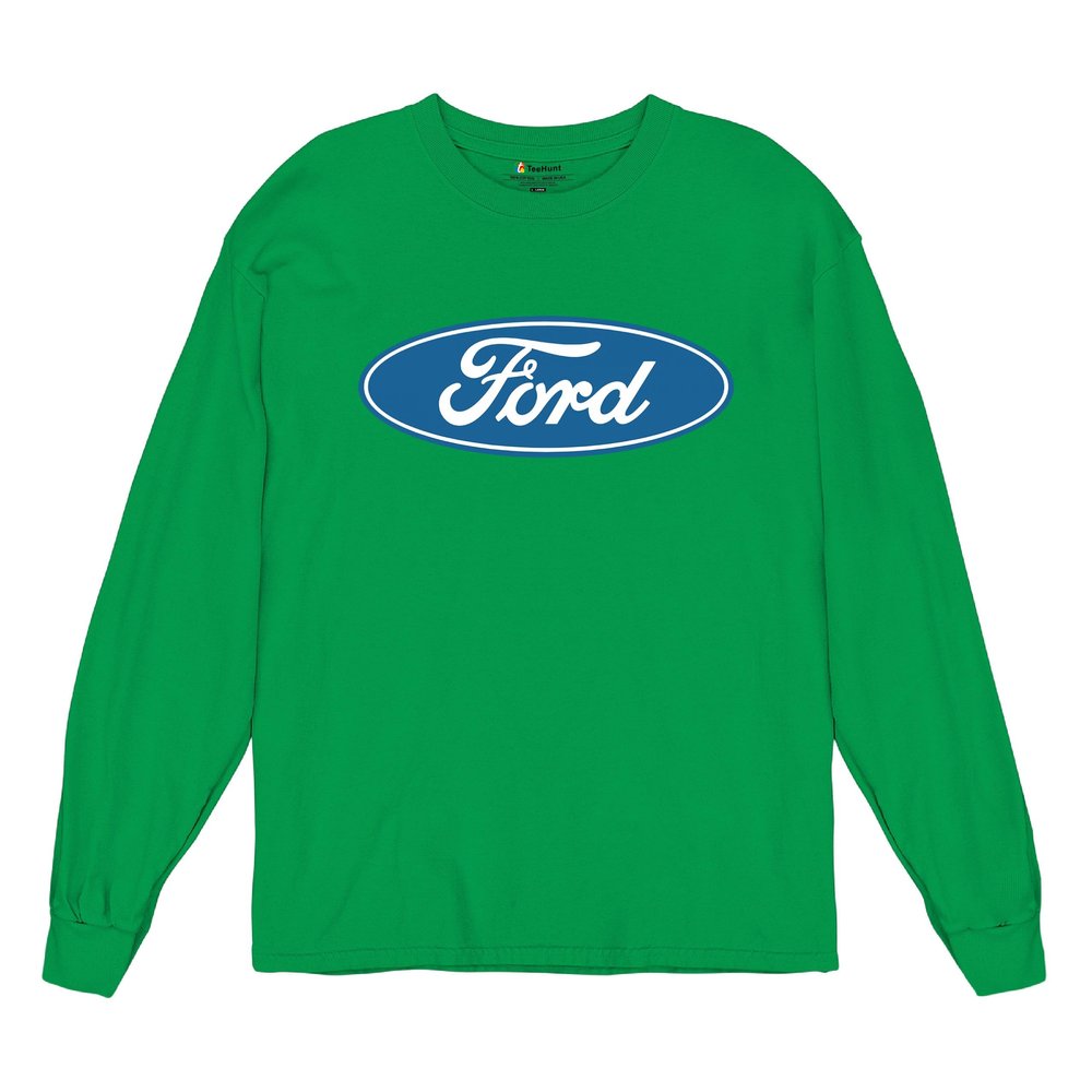 Licensed Ford Logo Long Sleeve Novelty T-Shirt FoMoCo Truck Mustang Performance Green 3X-Large