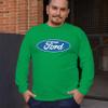 Licensed Ford Logo Long Sleeve Novelty T-Shirt FoMoCo Truck Mustang Performance Green 3X-Large view 3