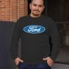 Licensed Ford Logo Long Sleeve Novelty T-Shirt FoMoCo Truck Mustang Performance Black Small view 3
