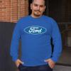 Licensed Ford Logo Long Sleeve Novelty T-Shirt FoMoCo Truck Mustang Performance Royal Blue Small view 3