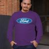 Licensed Ford Logo Long Sleeve Novelty T-Shirt FoMoCo Truck Mustang Performance Purple Large view 3
