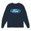 Licensed Ford Logo Long Sleeve Novelty T-Shirt FoMoCo Truck Mustang Performance Navy Blue Large view 1