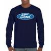Licensed Ford Logo Long Sleeve Novelty T-Shirt FoMoCo Truck Mustang Performance Navy Blue Large view 2