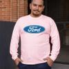 Licensed Ford Logo Long Sleeve Novelty T-Shirt FoMoCo Truck Mustang Performance Light Pink X-Large view 3