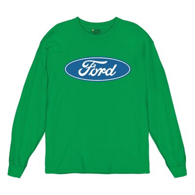 Licensed Ford Logo Long Sleeve Novelty T-Shirt FoMoCo Truck Mustang Performance Green XX-Large