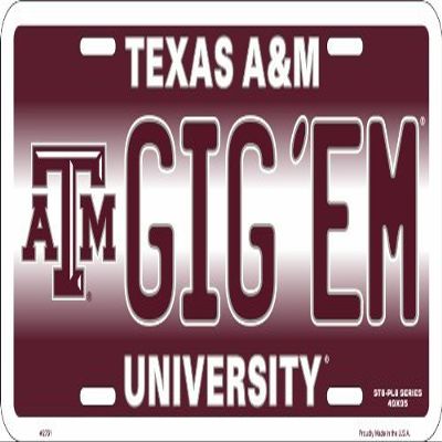 GIG 'EM Texas A & M Novelty License Plate by HANGTIME