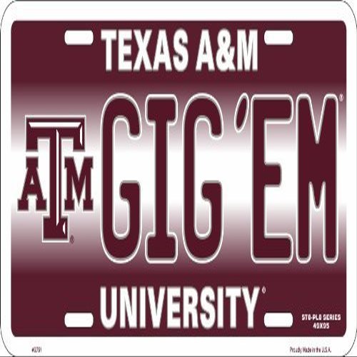 GIG 'EM Texas A & M Novelty License Plate by HANGTIME