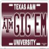 GIG 'EM Texas A & M Novelty License Plate by HANGTIME view 1