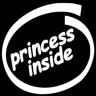Princess Inside Decal Vinyl Sticker Graphics|UR Impressions|for Cars Trucks SUV Vans Walls Windows Laptop|White|5.5 X 4.6 inch|URI014
