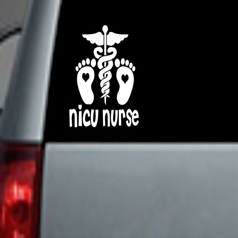 6" White Vinyl"NICU Nurse" Decal