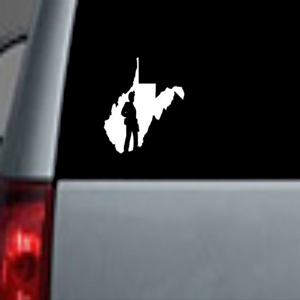 Appalachian Decals 6" White Vinyl West Virginia Coal Miner Decal