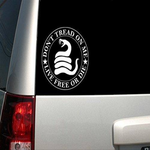 6" White Vinyl Don't Tread on me Decal