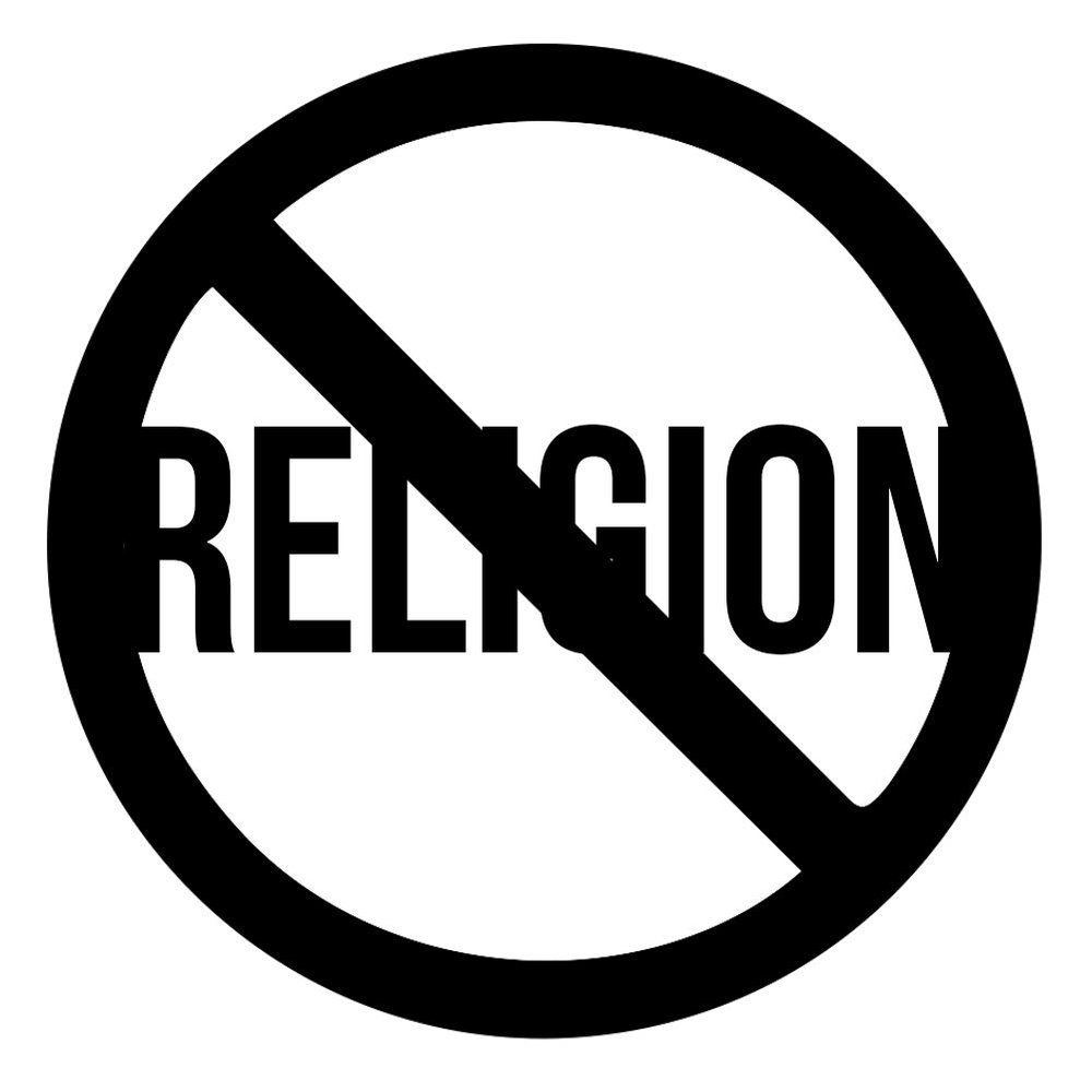 Anti Religion Atheist Agnostic Vinyl Sticker Car Decal (6" White)