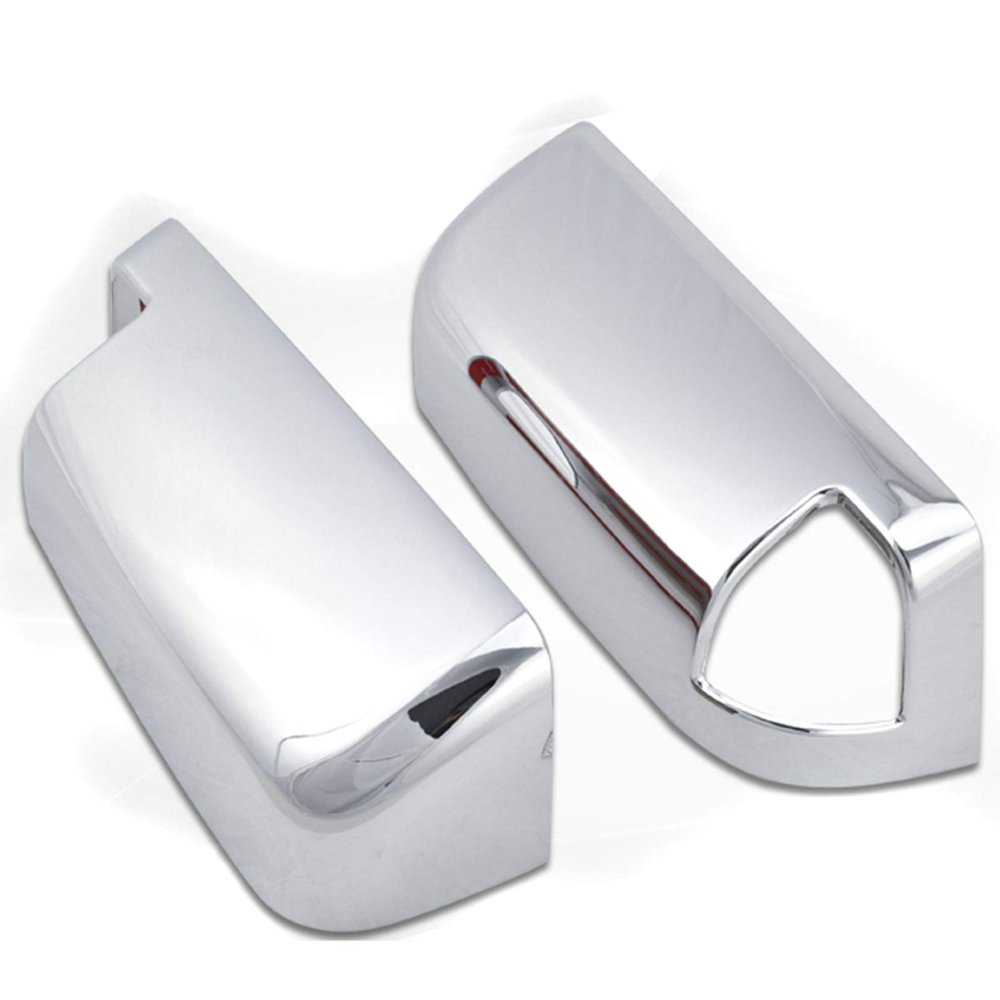 Chromed Half Top Mirror Cover Compatible with Dodge Ram 2009-2018 model 1500 2500 3500 (for Tow Mirror w/signal light cut-out only)(Not fit Big Horn Models)