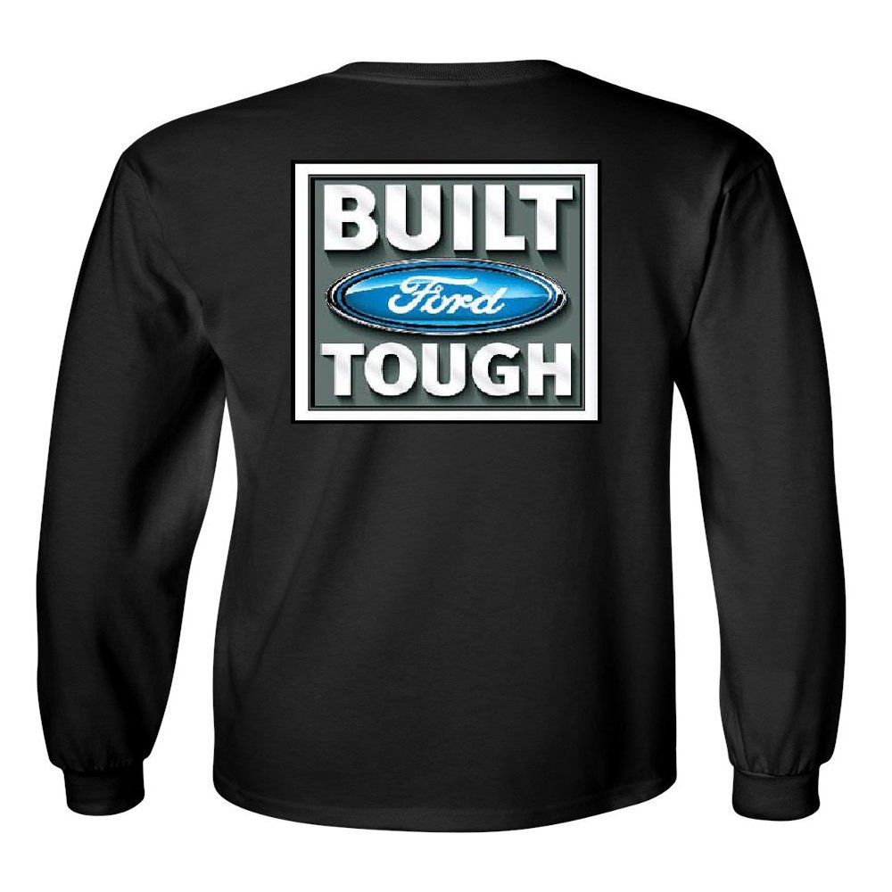 Built Tough Long Sleeve T-Shirt Licensed Ford Truck 4x4 F150 Mustang Black Medium