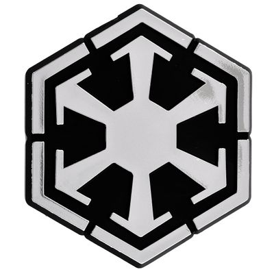 SW Sith Logo Plastic Auto Emblem - [Silver][3'' x 2 3/4'']