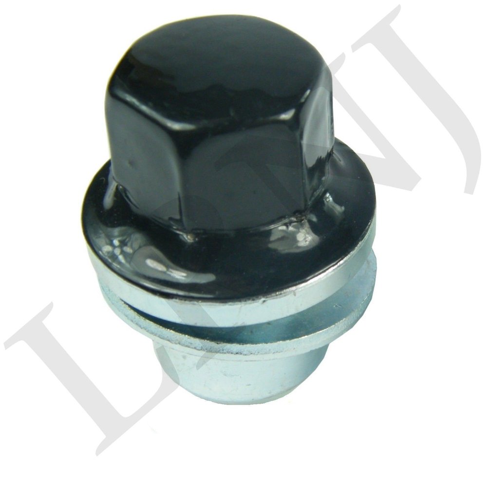 BEARMACH Black Capped Wheel NUT with Washer Compatible with Land Rover LR4 / Discovery 4 Part # LR068126 / RRD500510 / RRD500290