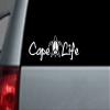Appalachian Decals 8" White Vinyl Cape Life Peace Turtle Decal view 2