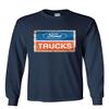 Ford Trucks Old Sign Long Sleeve T-Shirt Licensed Ford Built Tough Navy Blue Large view 1