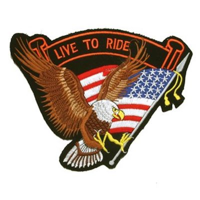 "Live to Ride" Medium Motorcycle Vest Patch 7" x 8.5" Y