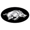ARKANSAS RAZORBACK Running Hog Black Mirrored Hitch Receiver Cover view 1