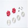 Aluminum Hex Adapter From 12mm Convert To 17mm With 8mm Thickness - 2Pcs Set Red view 1