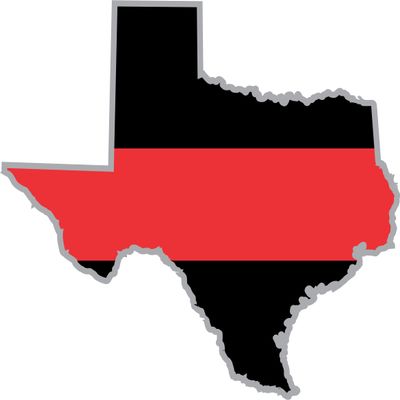 Thin Red Line Texas State 3.8 Inch Decal