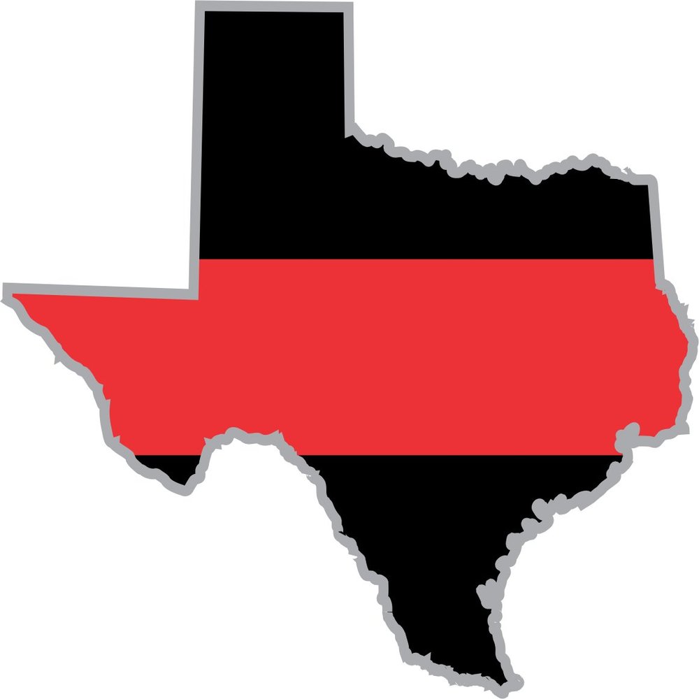 Thin Red Line Texas State 3.8 Inch Decal