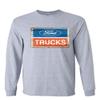 Ford Trucks Old Sign Long Sleeve T-Shirt Licensed Ford Built Tough Grey Medium view 1