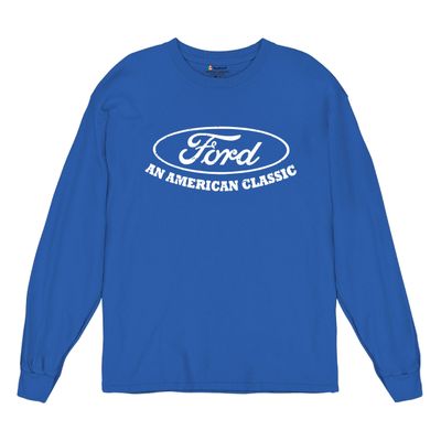 Ford an American Classic Long Sleeve T-Shirt Ford Truck Licensed Royal Blue Medium