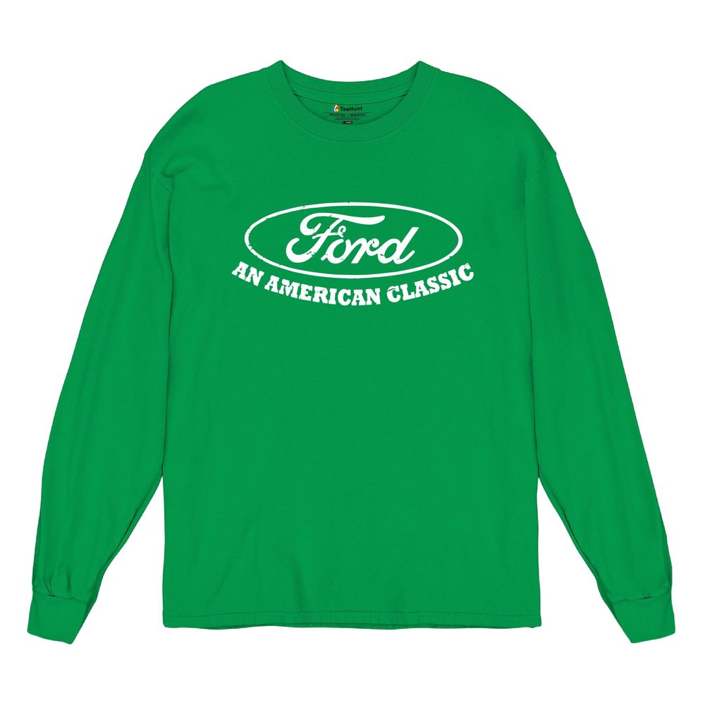 Ford an American Classic Long Sleeve T-Shirt Ford Truck Licensed Green Medium