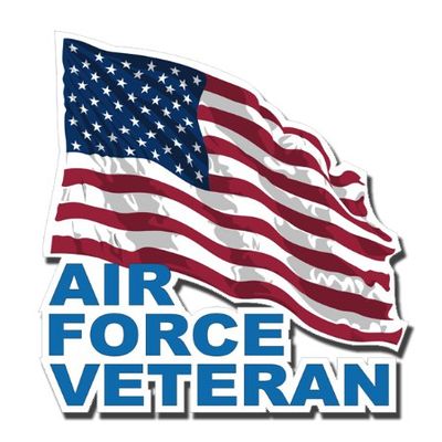 Air Force Veteran with American Flag 5.5 Inch Decal