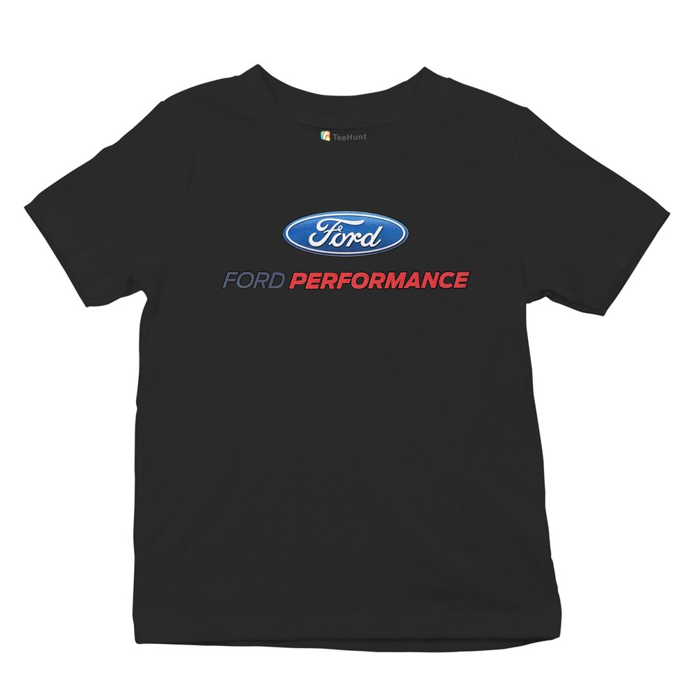 Ford Performance Youth T-Shirt Ford Mustang GT ST Racing Tee Black Small