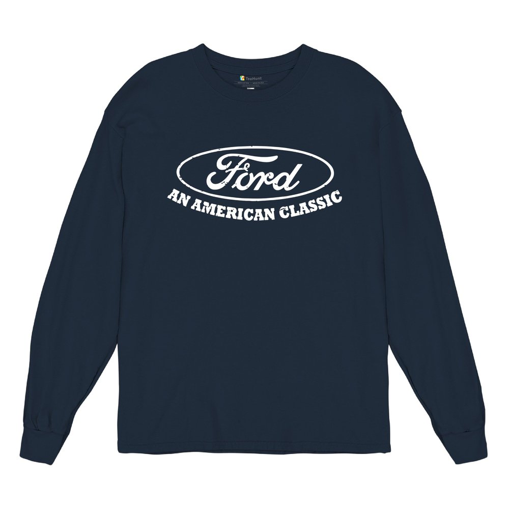 Ford an American Classic Long Sleeve T-Shirt Ford Truck Licensed Navy Blue Medium