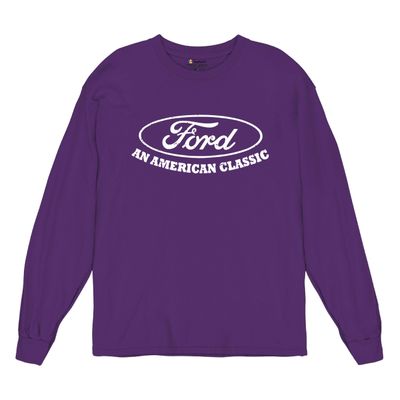 Ford an American Classic Long Sleeve T-Shirt Ford Truck Licensed Purple Medium