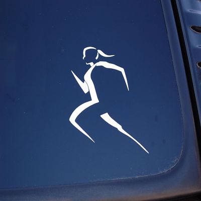 13.1 Half Marathon Girl Womens Vinyl Sticker Decal Window Jogging Running Choose Color & Size!! (V358) (3.25" X 3.5", Blue)