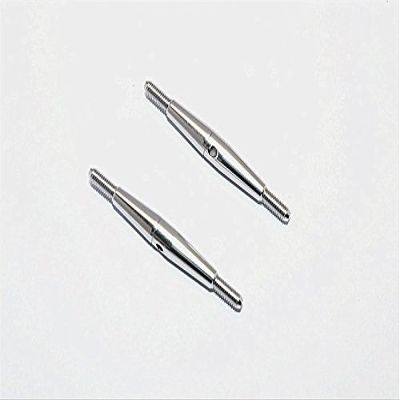 Aluminum 3mm Clockwise And Anti Clockwise Turnbuckles (Total Length 45mm, Both Sides Thread 7.5mm, Body 30mm) - 1Pr Gray Silver
