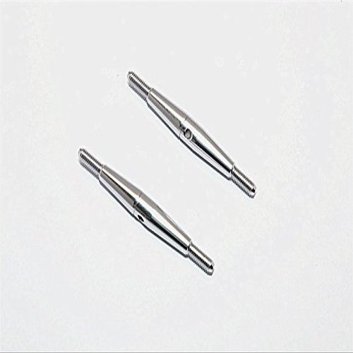 Aluminum 3mm Clockwise And Anti Clockwise Turnbuckles (Total Length 45mm, Both Sides Thread 7.5mm, Body 30mm) - 1Pr Gray Silver