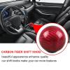 RYANSTAR Carbon Fiber Shift Knob Gear Shifter Knobs with 3 Adapters Round Ball Stick Shifter Level Red view 2