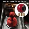 RYANSTAR Carbon Fiber Shift Knob Gear Shifter Knobs with 3 Adapters Round Ball Stick Shifter Level Red view 4