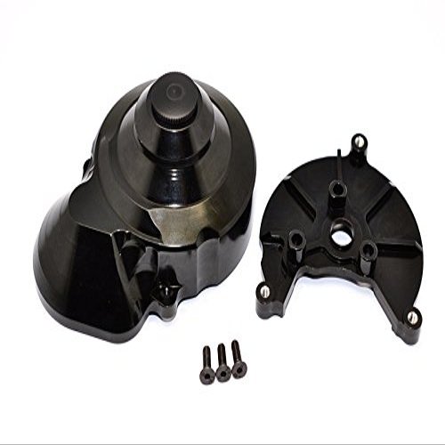 Axial SMT10 Grave Digger (AX90055) Upgrade Parts Aluminum Transmission Spur Gear Case - 2Pcs Set Black