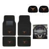 MULTI_B University of Texas Automotive Gift Set.Wow! Logo On Front and Rear Auto Floor Liner. You get 2 Head Rest Cover 4 Floor Mat and 1 Wheel Cover in This Gift Set. Perfect to Texas Longhorns Fan view 1