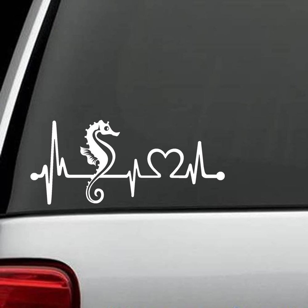 Bluegrass Decals K1120 Seahorse Heartbeat Lifeline Monitor Decal Sticker