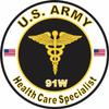 US Army MOS 91W Health Care Specialist 3.8 Inch Decal view 1