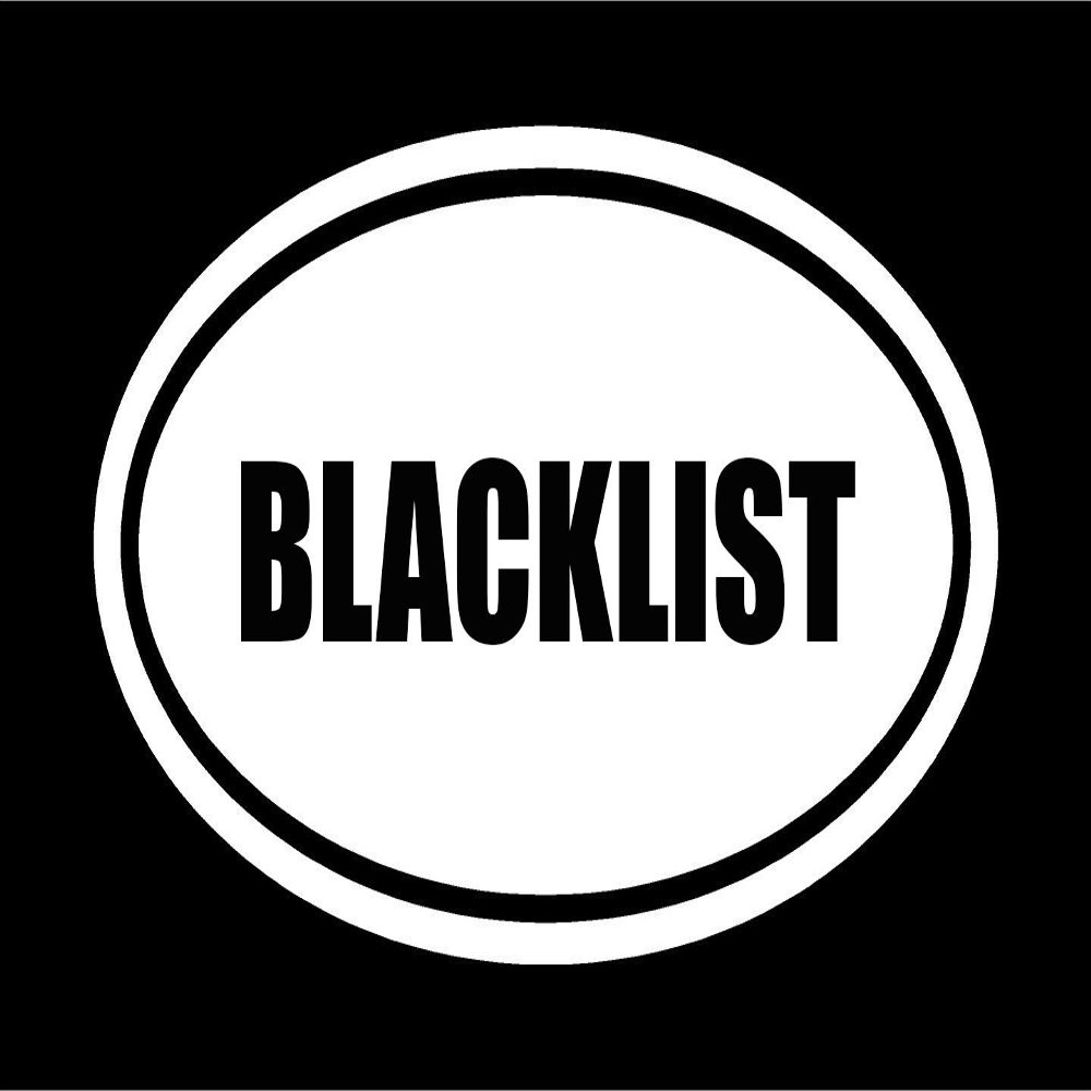 3" die Cut White Vinyl Blacklist Oval Euro Style Vinyl Decal Sticker Great for Mug Phone Hardhat Helmet