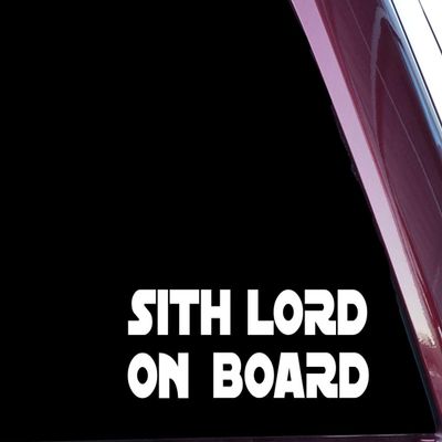 ROXXOR Decals Sith Lord On Board - Precision-Cut Vinyl Decal/Sticker (White)